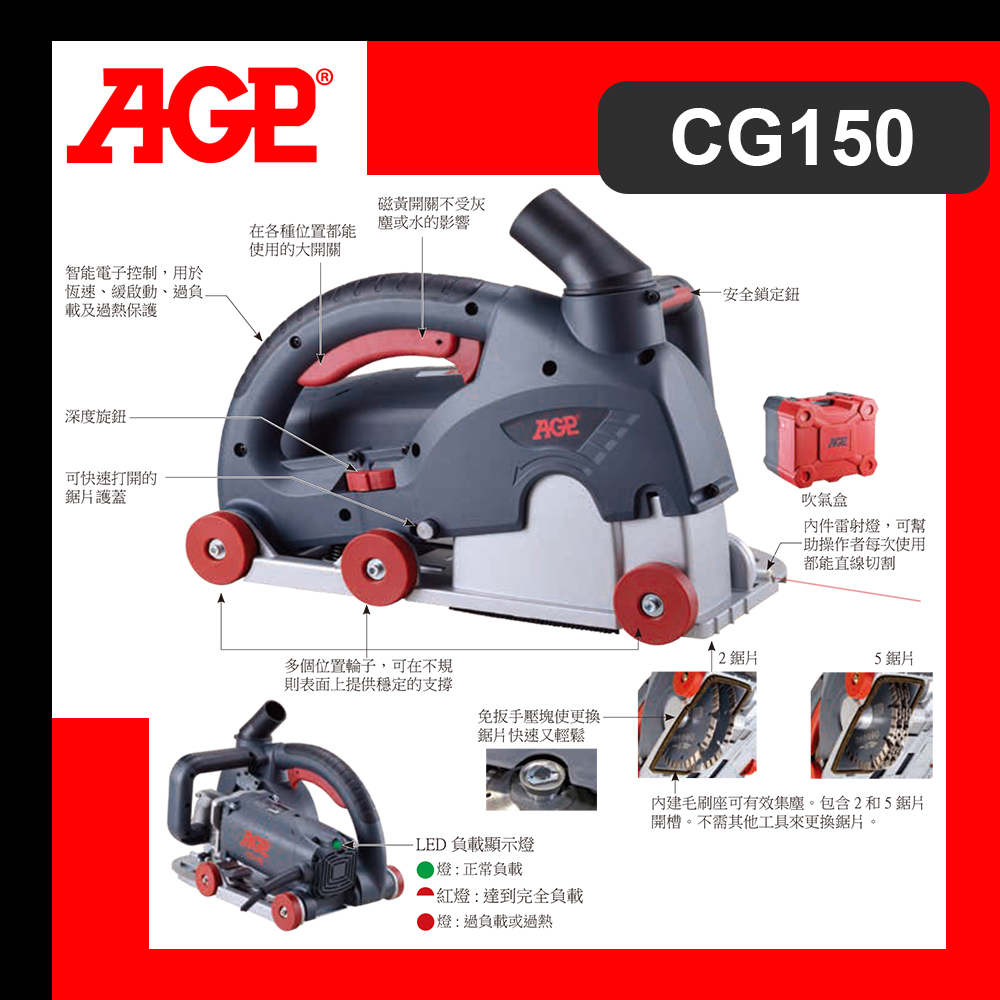 【台灣 AGP】開槽機 CG150 | 產品介紹 | 泰鑫工具 (達利商城) 網路旗艦店